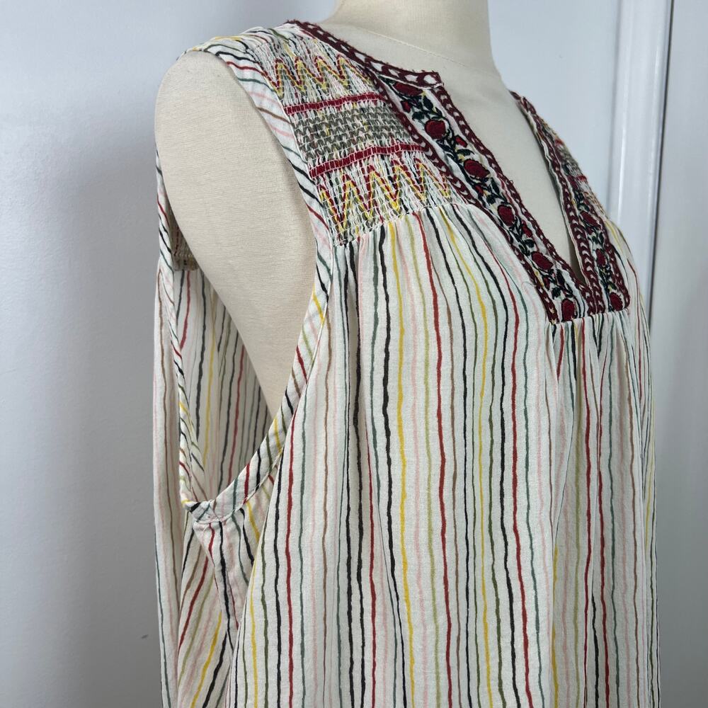 Sundance Women's Tunic Tank Top Rainbow Multicolor Floral Embroidered Size XL - Picture 7 of 16